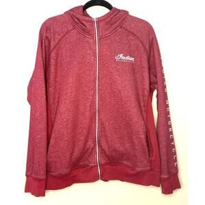Indian Motorcycle Red Zip Up Hoodie Sweatshirt LS Womens 2XL